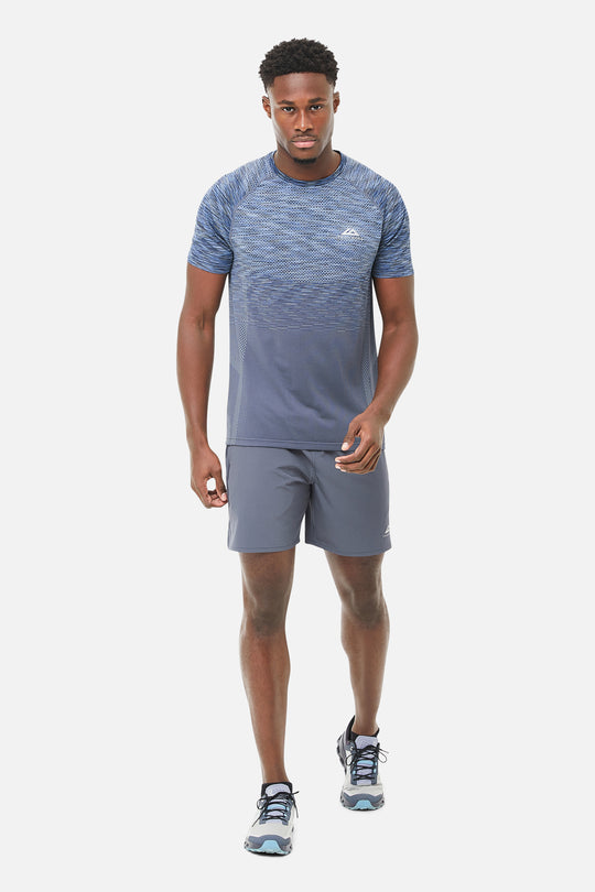 Men's Trailberg Summit Seamless Ombre Blue T Shirt & Essential 2.0 Ombre Short Set