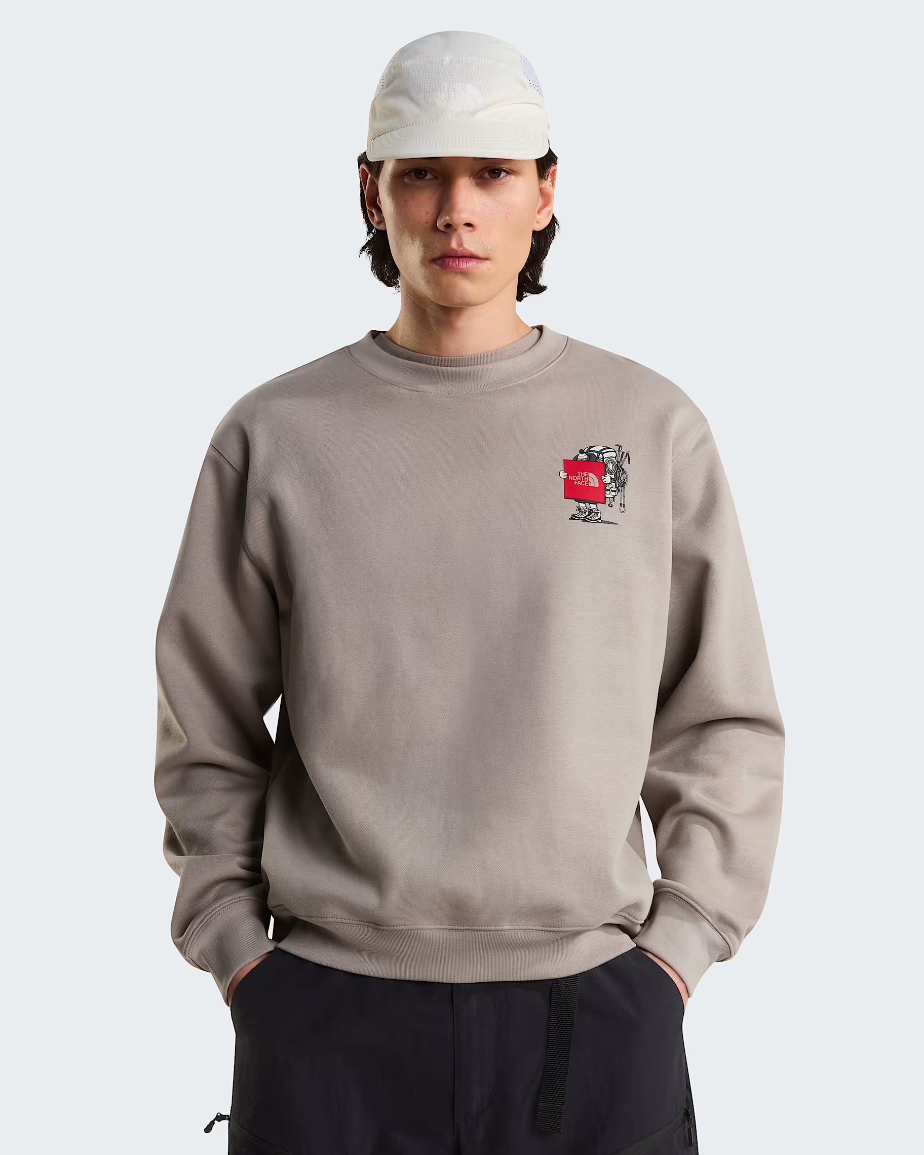 The North Face Gear Up Get Out Relaxed Crew Sweatshirt Stone Slab