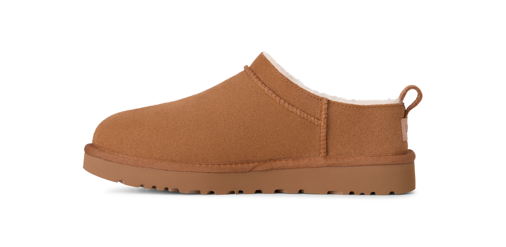 Brown UGG slip-on shoe on a white background