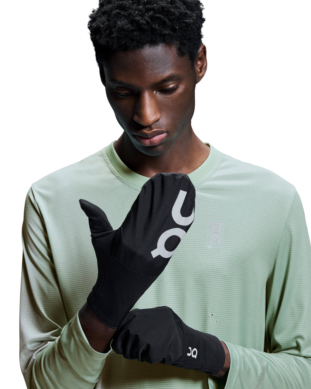 Unisex On Running Black Neck Gaiter & On Running Black Core Glove Set — view 3