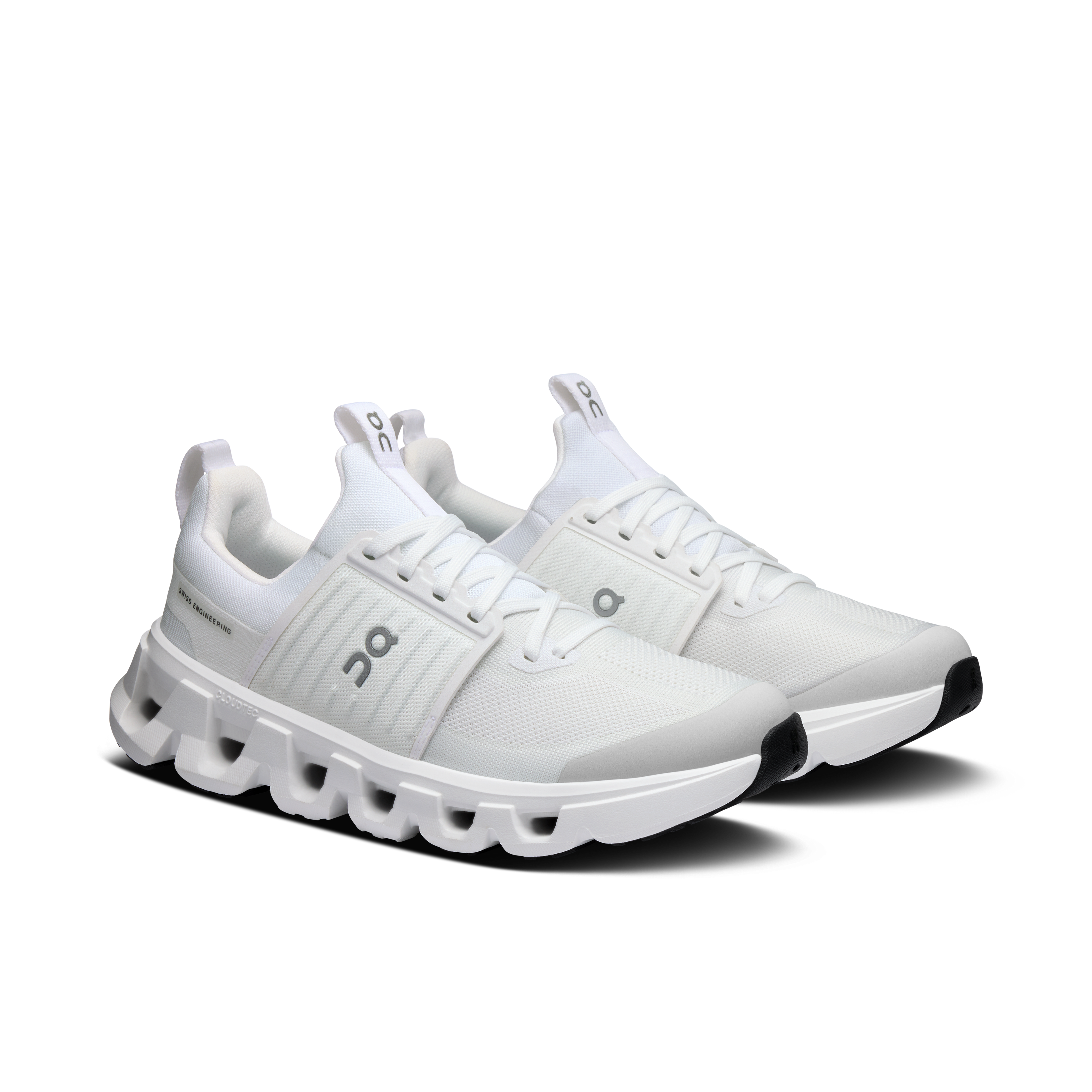 Pair of On Running Kids All White Cloudswift 4 Trainers
