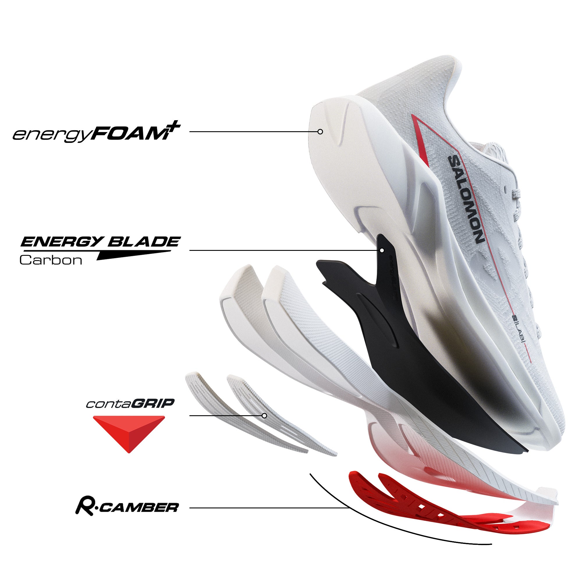 Unisex Salomon S/LAB Specture White/Fird/Black Trainers — view 2