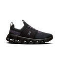 A pair of Unisex On Running Kids Black Eclipse Cloudswift 4 Trainers against a white background.