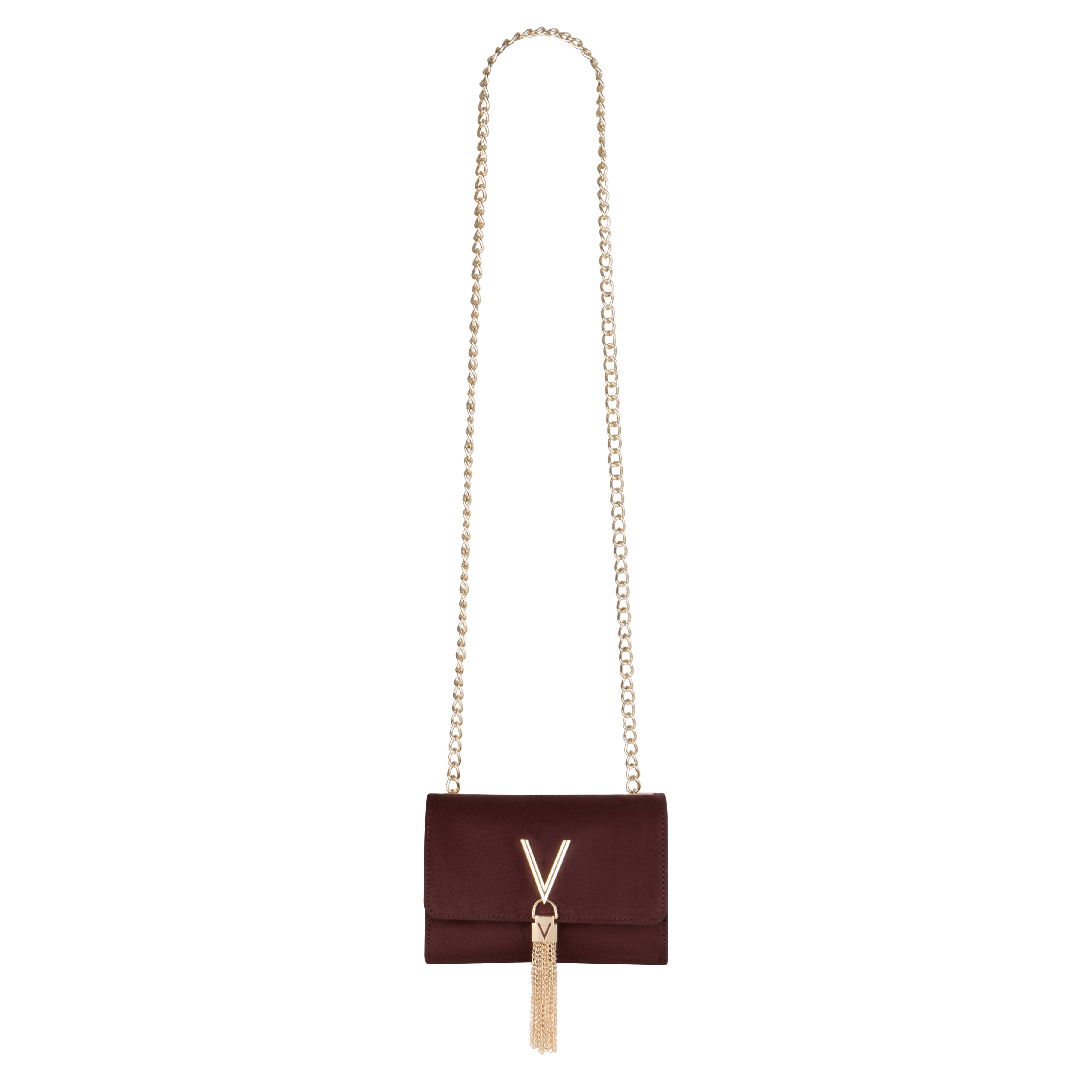 Women's Valentino Divina Winter Flap Bag In Bordeaux