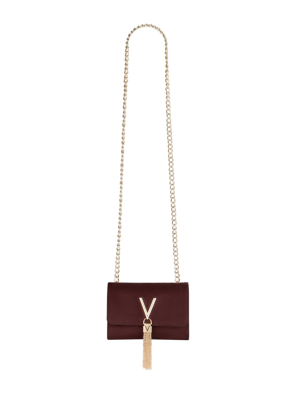 Women's Valentino Divina Winter Flap Bag In Bordeaux