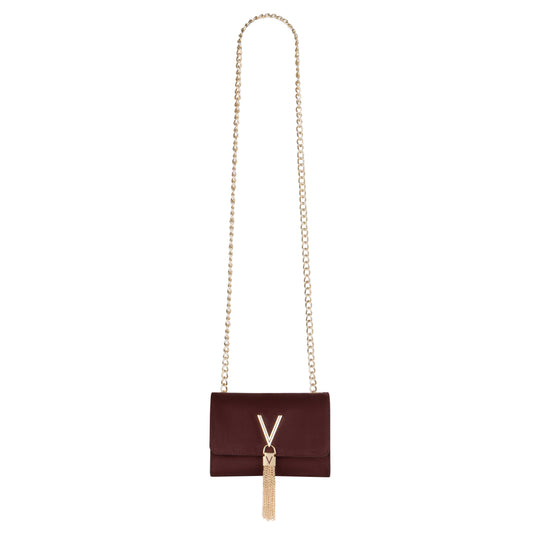 Women's Valentino Divina Winter Flap Bag In Bordeaux