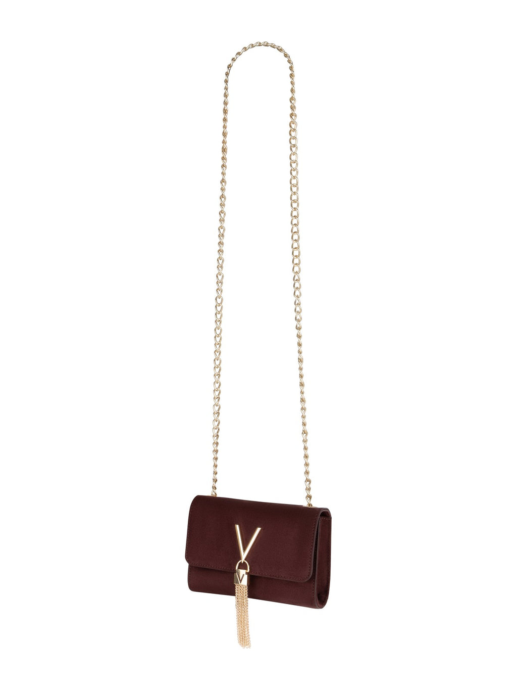 Women's Valentino Divina Winter Flap Bag In Bordeaux