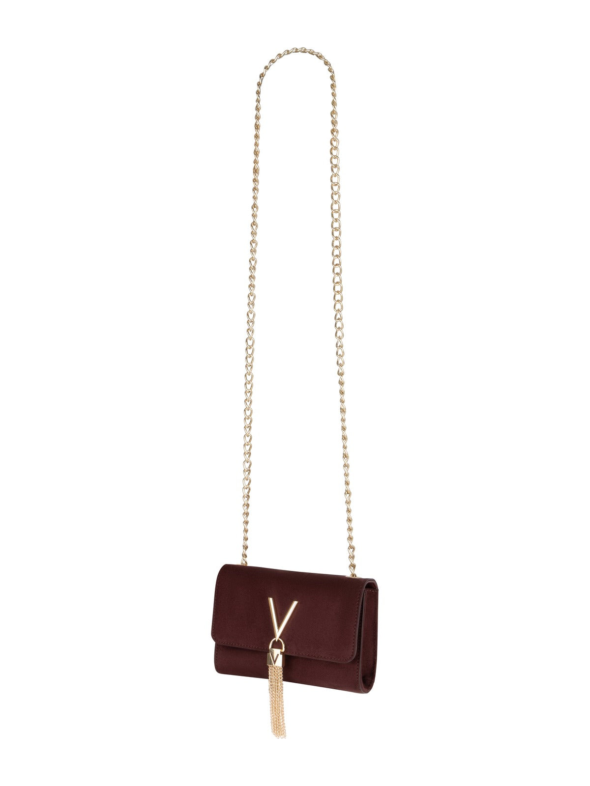 Women's Valentino Divina Winter Flap Bag In Bordeaux