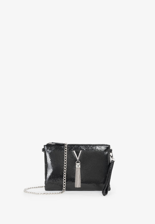 Women's Valentino Divina Winter Pochette Bag In Black