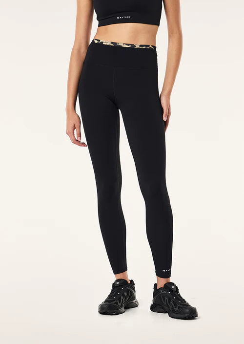 Women's P.E Nation Vita Full Length Leggings Black Leopard — view 3