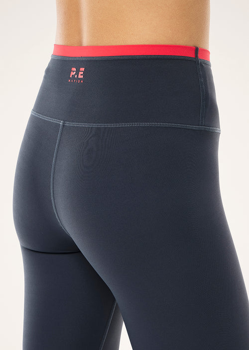 Women's P.E Nation Vita Full Length Leggings in Marine Blue I Strawberry — view 2