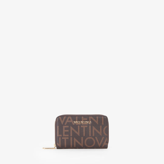 Women's Valentino Regina Re Zip Around Wallet In Dark Brown