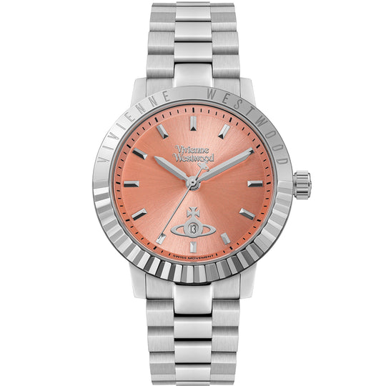 Vivienne Westwood Ladies Dulwich Peach Dial Stainless Steel Bracelet Watch
