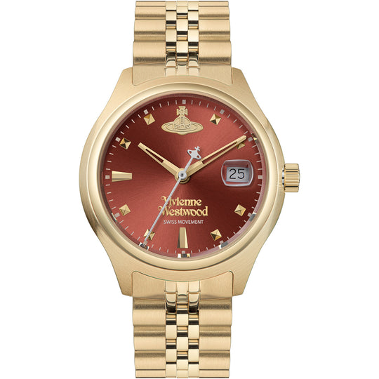 Vivienne Westwood Ladies Gold Plated Little Camberwell Rust Dial Watch VV311RBGD