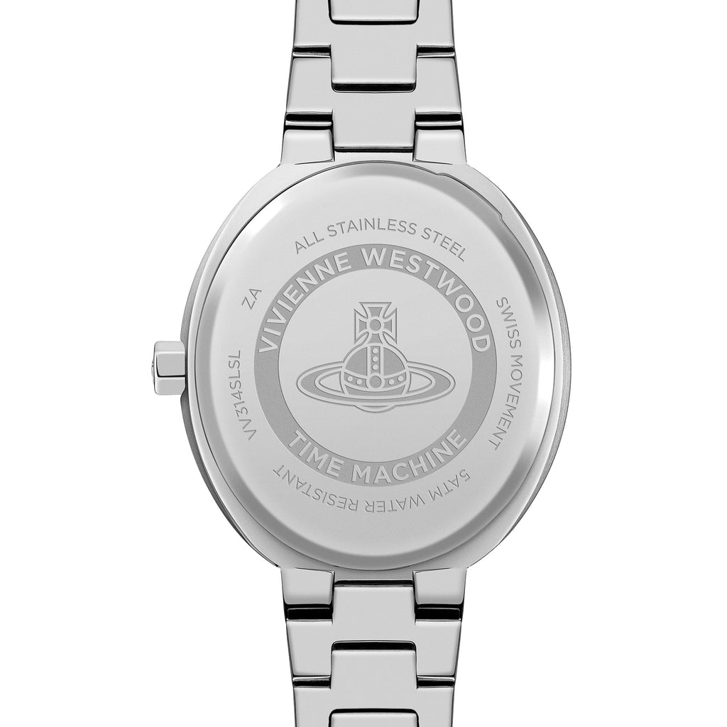The Vivienne Westwood Armour watch, a silver stainless steel bracelet watch from Vivienne Westwood, available at OD’s Jewellers in St Helens