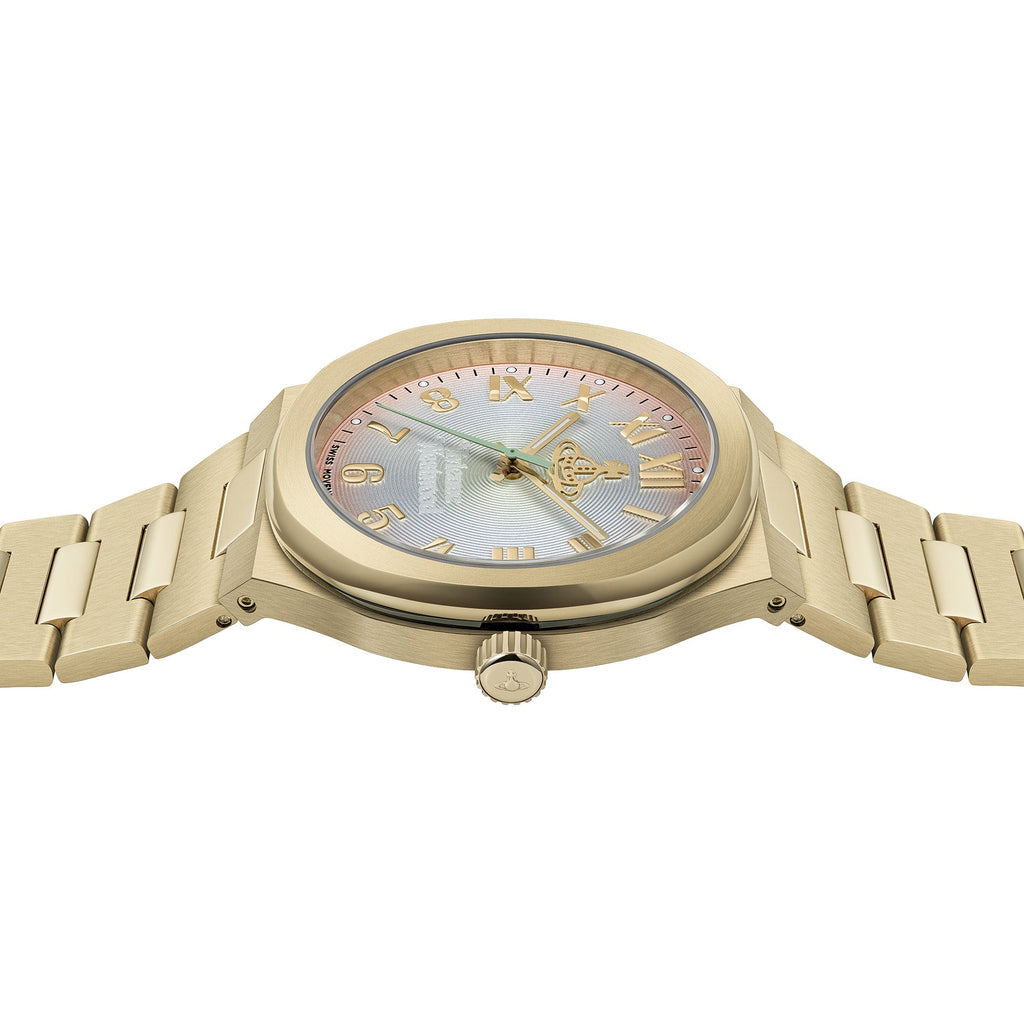 Vivienne Westwood Ladies Merton Pink, Silver Green Ombre Dial Gold Plated Bracelet Watch by Vivienne Westwood