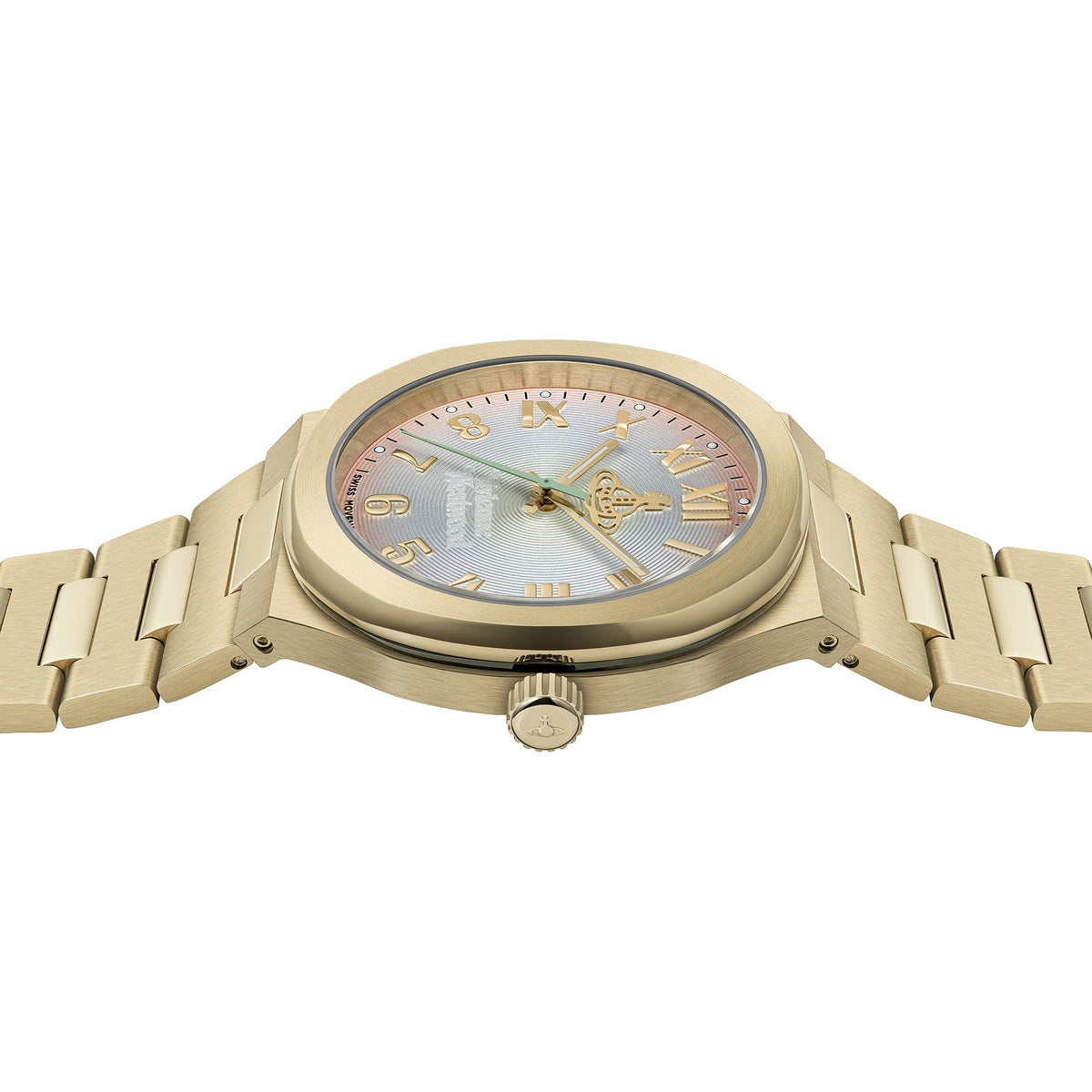 Vivienne Westwood Ladies Merton Pink, Silver Green Ombre Dial Gold Plated Bracelet Watch by Vivienne Westwood