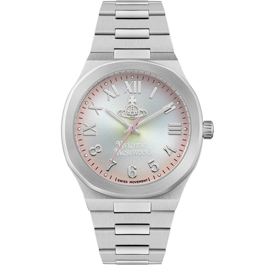 Vivienne Westwood Ladies Merton Pink, Silver,Green Ombre Dial Stainless Steel Bracelet Watch