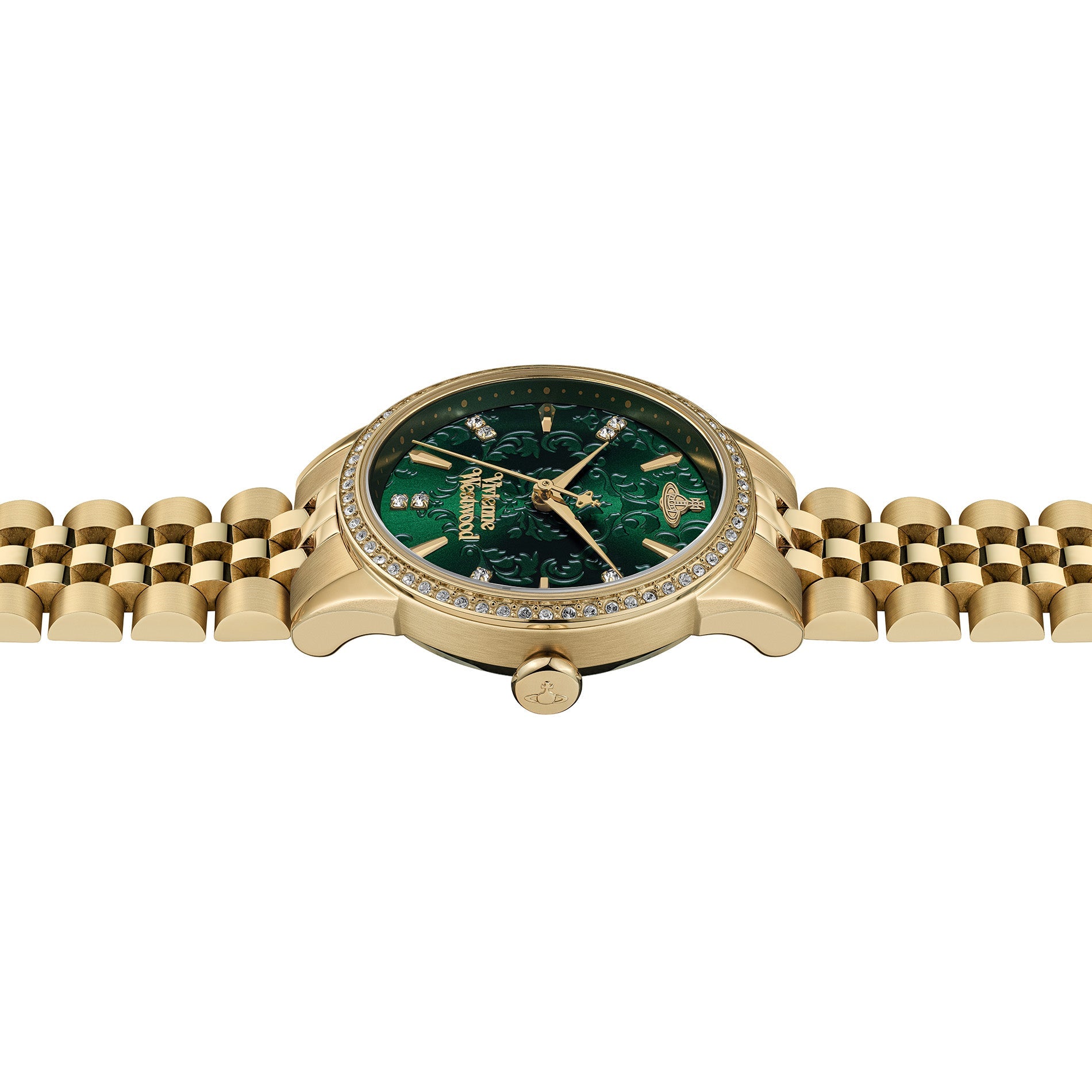 Vivienne Westwood Ladies Wallace Green Crystal Dial Gold Plated Bracelet Watch by Vivienne Westwood