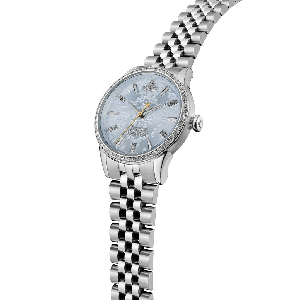 Vivienne Westwood Ladies Wallace Pale Blue Crystal Dial Stainless Steel Bracelet Watch by Vivienne Westwood