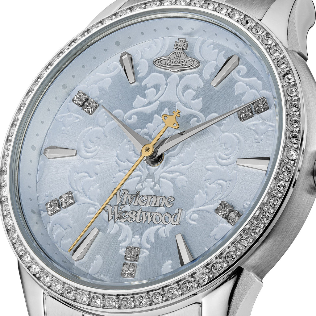 Vivienne Westwood Ladies Wallace Pale Blue Crystal Dial Stainless Steel Bracelet Watch by Vivienne Westwood