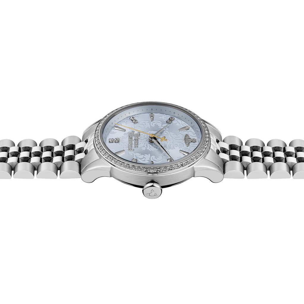 Vivienne Westwood Ladies Wallace Pale Blue Crystal Dial Stainless Steel Bracelet Watch by Vivienne Westwood
