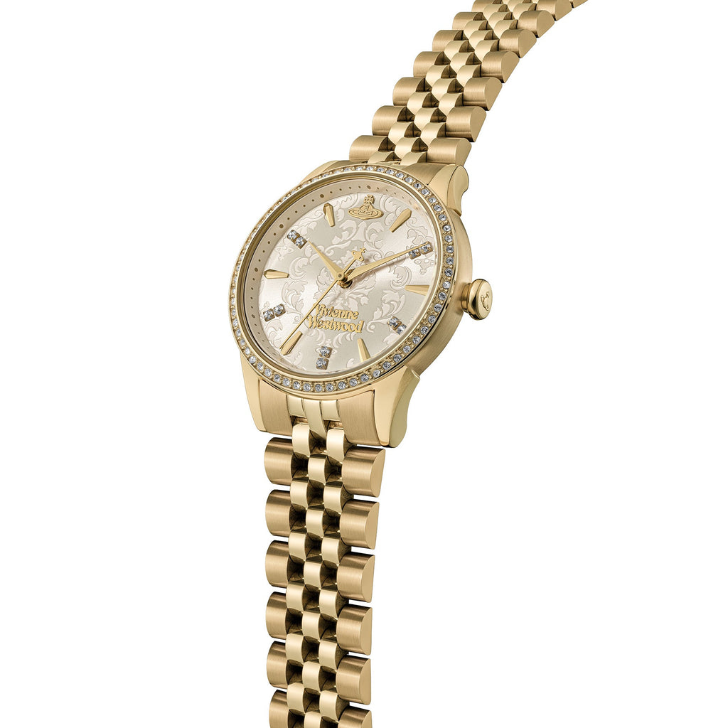 Vivienne Westwood Ladies Little Wallace Ivory Crystal Dial Gold Plated Bracelet Watch by Vivienne Westwood