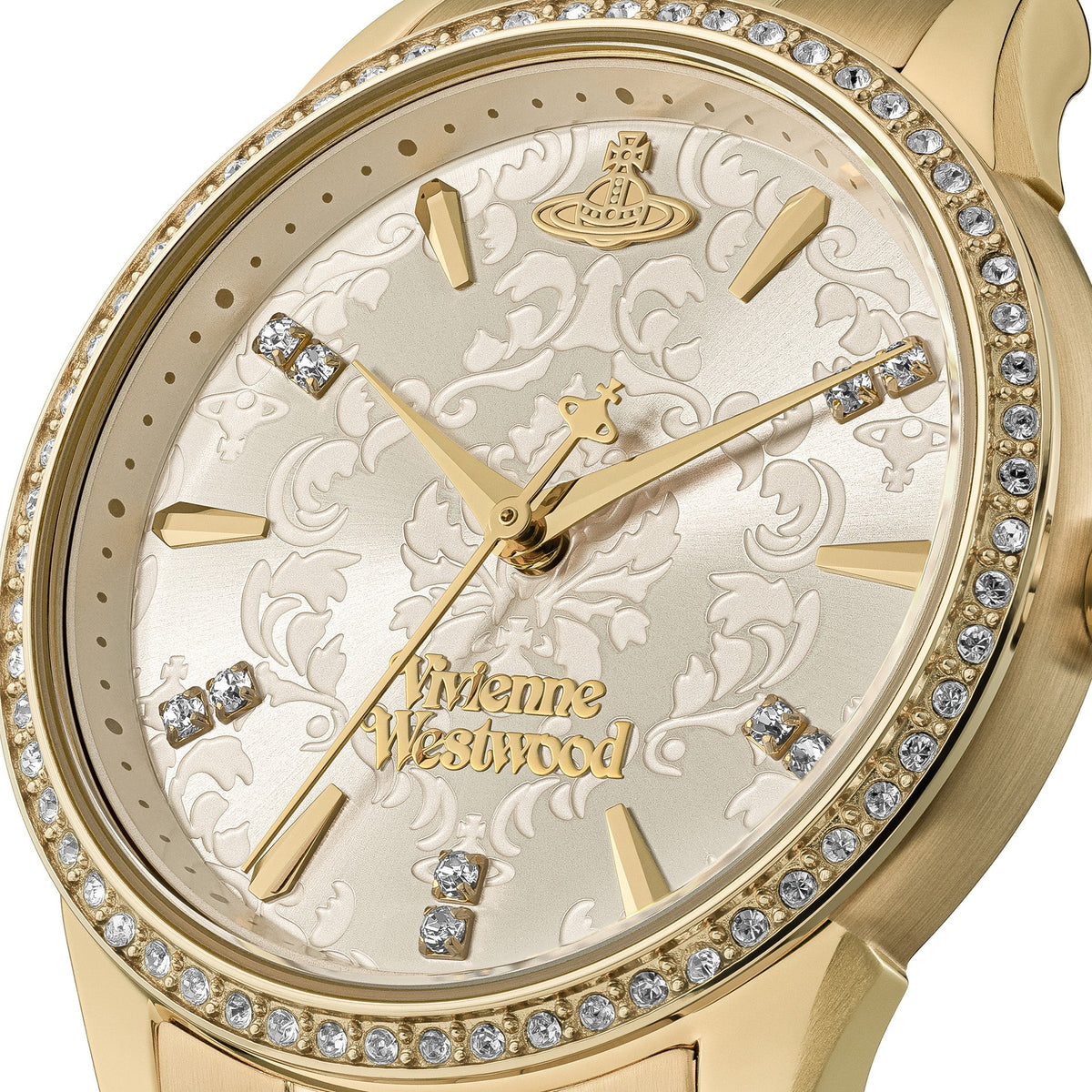 Vivienne Westwood Ladies Little Wallace Ivory Crystal Dial Gold Plated Bracelet Watch by Vivienne Westwood