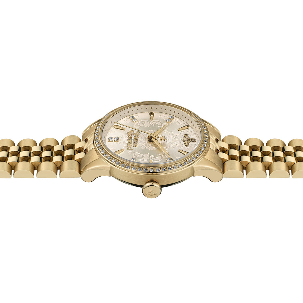 Vivienne Westwood Ladies Little Wallace Ivory Crystal Dial Gold Plated Bracelet Watch by Vivienne Westwood