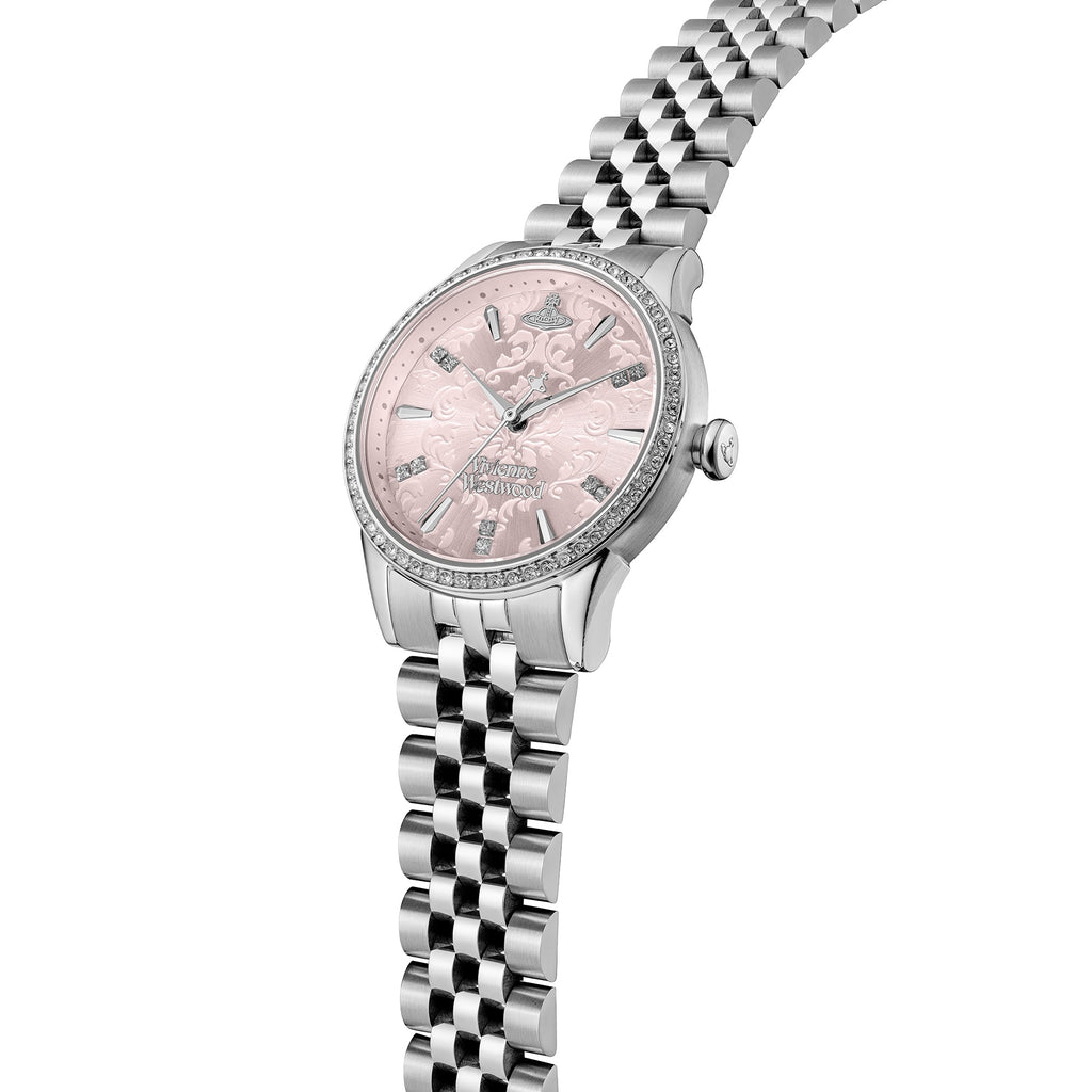 Vivienne Westwood Ladies Wallace Pink Crystal Dial Bracelet Watch VV327PKSL — view 5