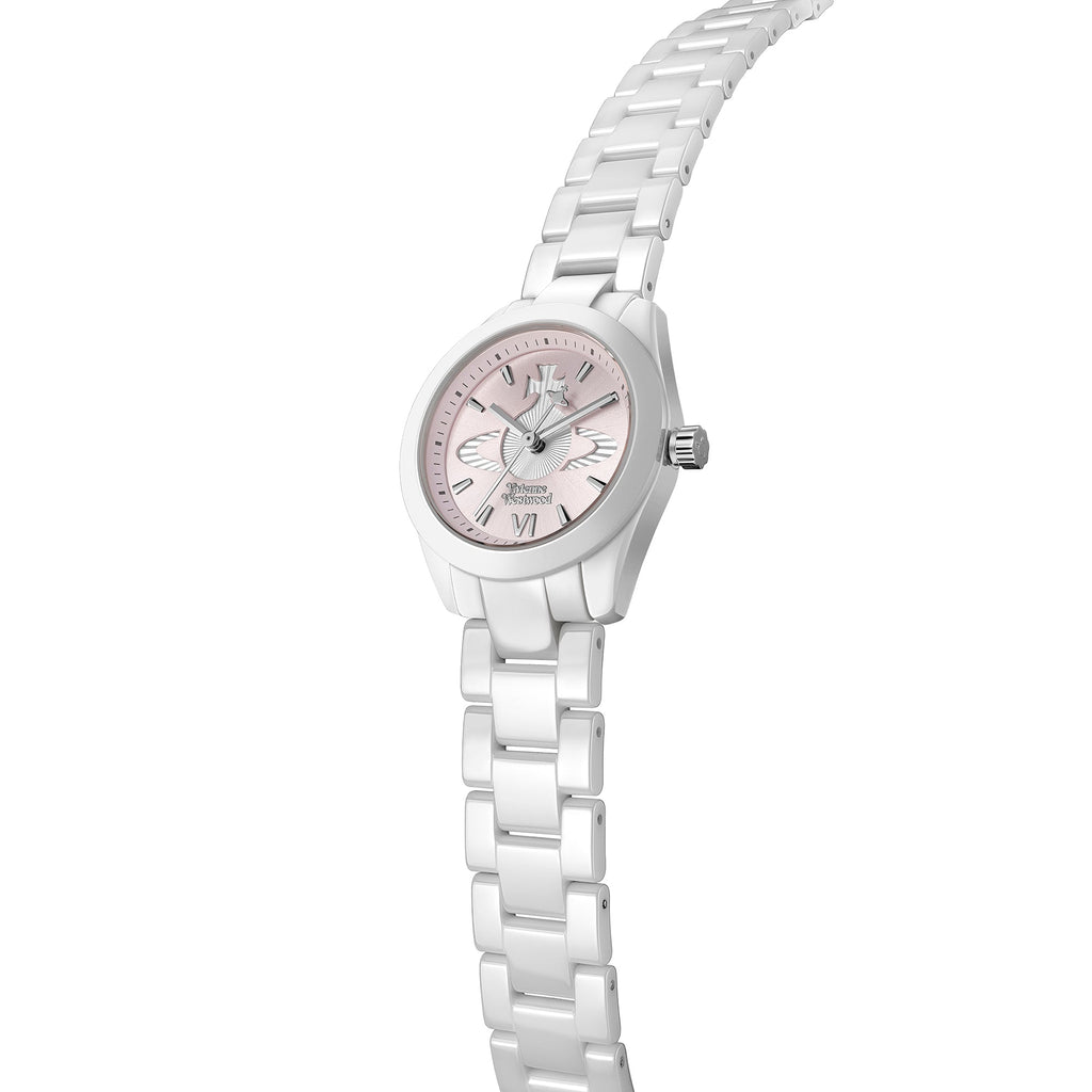 Vivienne Westwood Ladies Fenchurch Ceramica Pink Dial Bracelet Watch VV358LPKWH — view 4