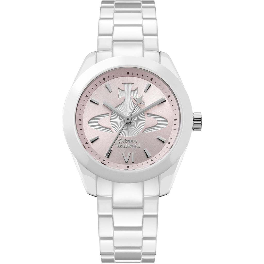 Vivienne Westwood Ladies Fenchurch Ceramica Pink Dial Bracelet Watch V