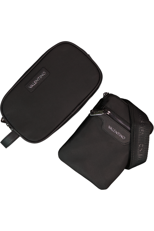 Men's Valentino Bags Cardano Black Soft Crossbody Bag And Cardano Black Soft Cosmetic Case Set