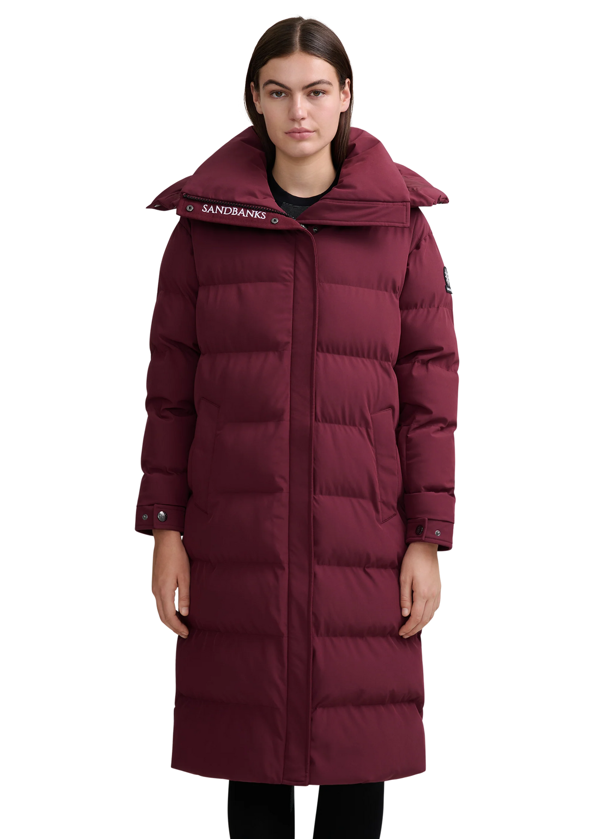 Women's Sandbanks Haven Long Puffer in Port — view 2