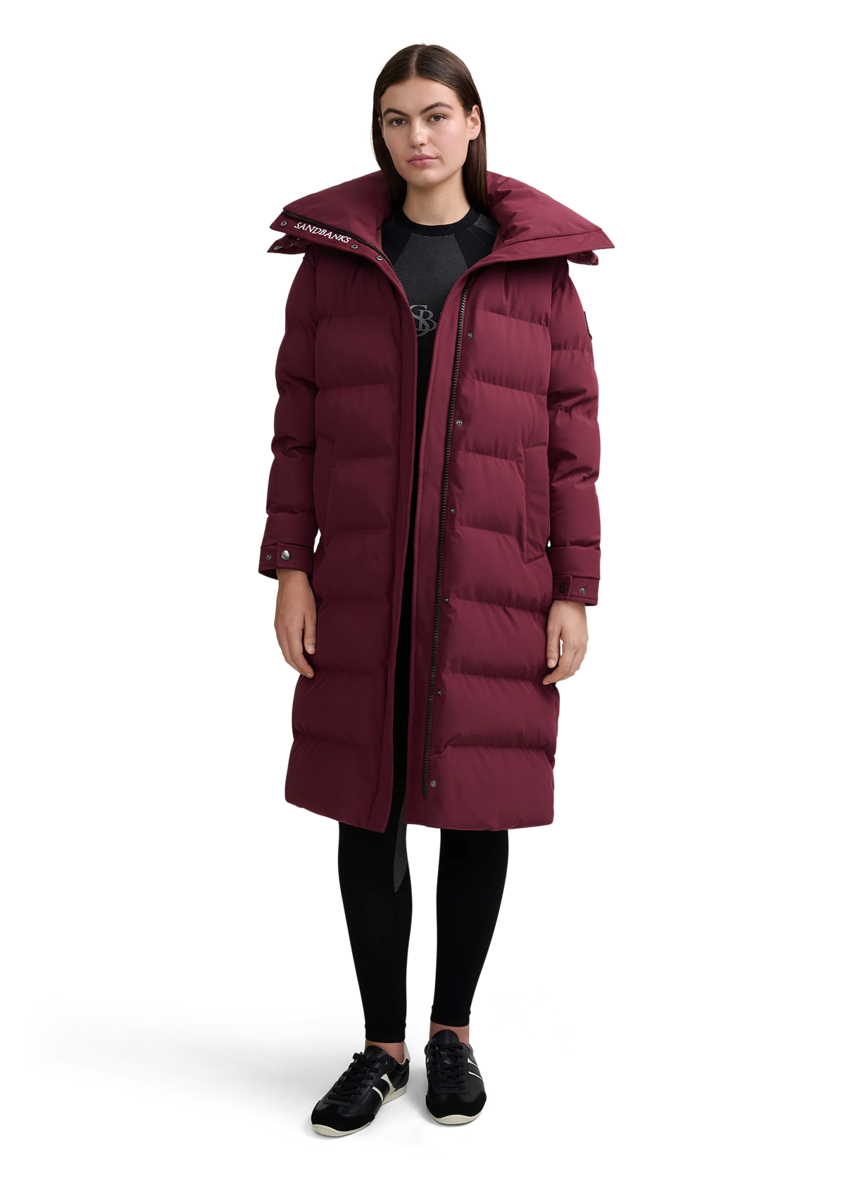 Women's Sandbanks Haven Long Puffer in Port — view 4