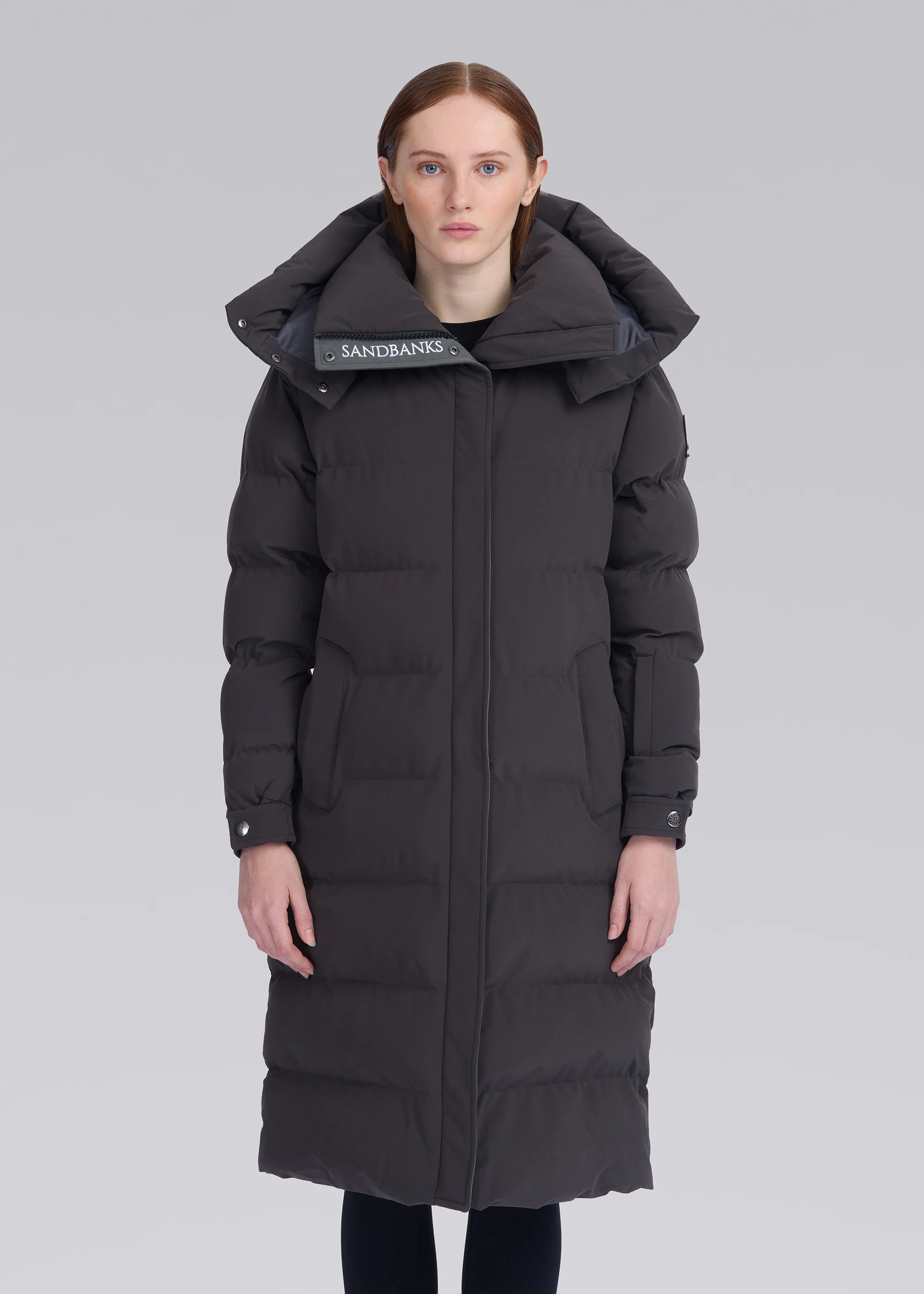 Women's Sandbanks Haven Charcoal Long Puffer Jacket - image 3