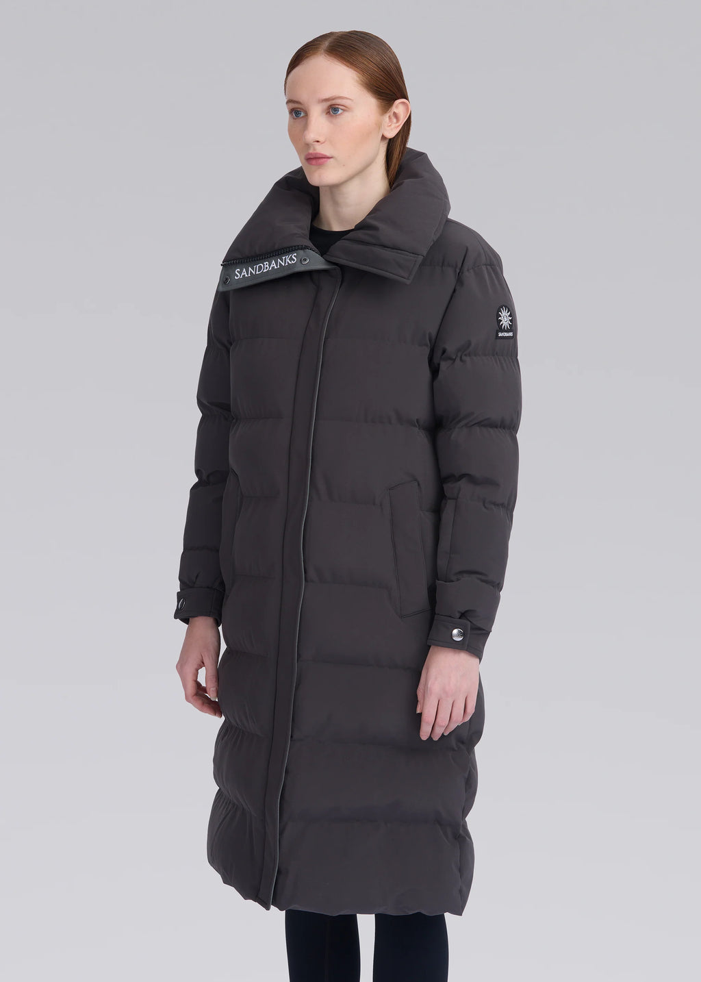 Women's Sandbanks Haven Charcoal Long Puffer Jacket - image 6