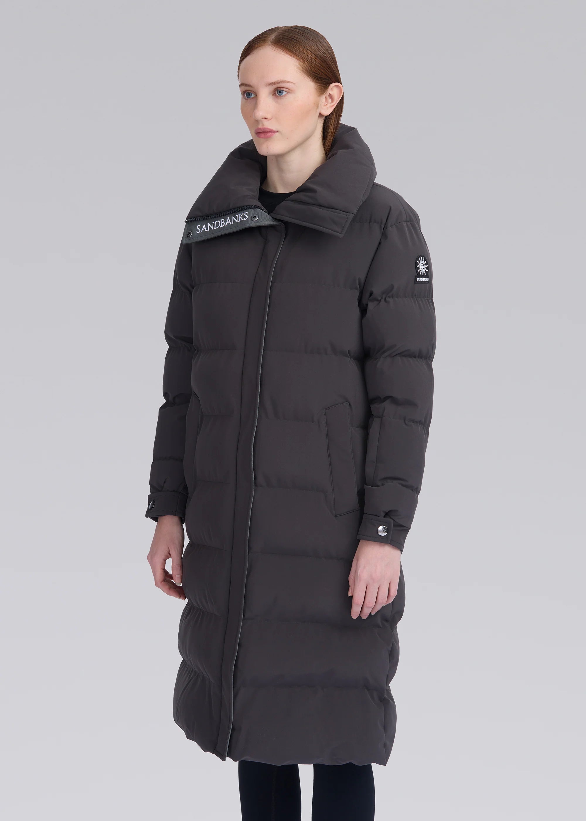 Women's Sandbanks Haven Charcoal Long Puffer Jacket - image 6