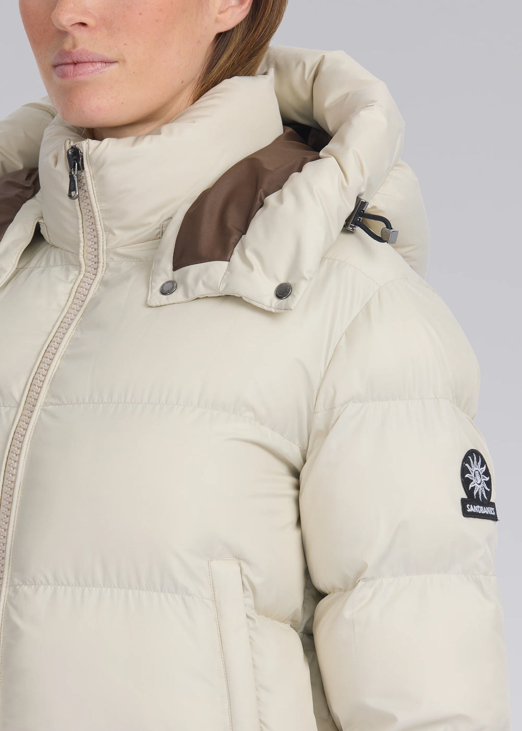 Women's Sandbanks Stone Aurora Puffer Coat — view 3