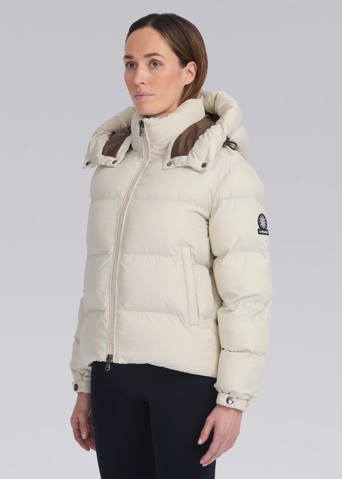 Women's Sandbanks Stone Aurora Puffer Coat — view 4