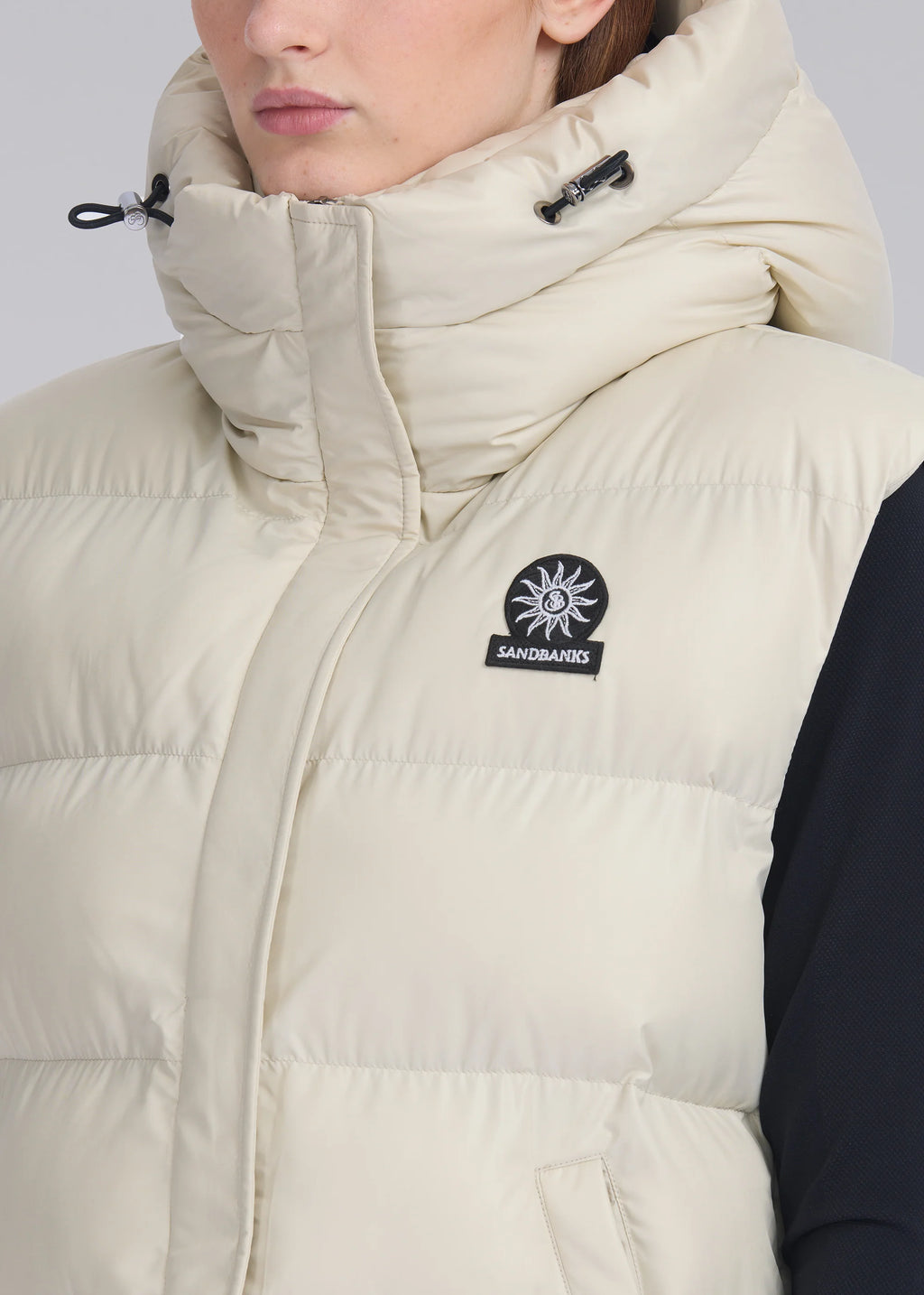 Women's Sandbanks Stone Bay Long Hooded Gilet - image 7