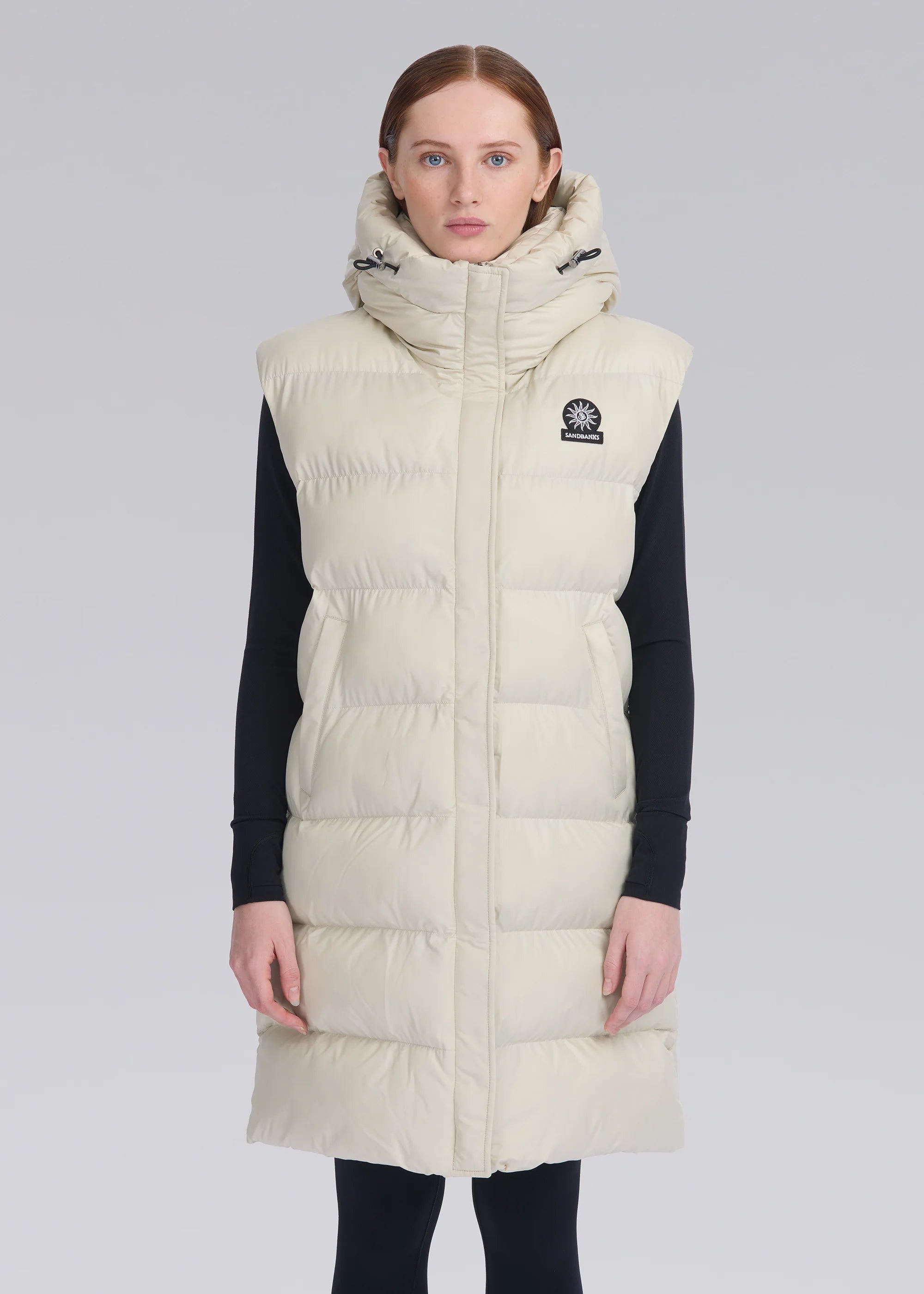 Women's Sandbanks Stone Bay Long Hooded Gilet - image 4