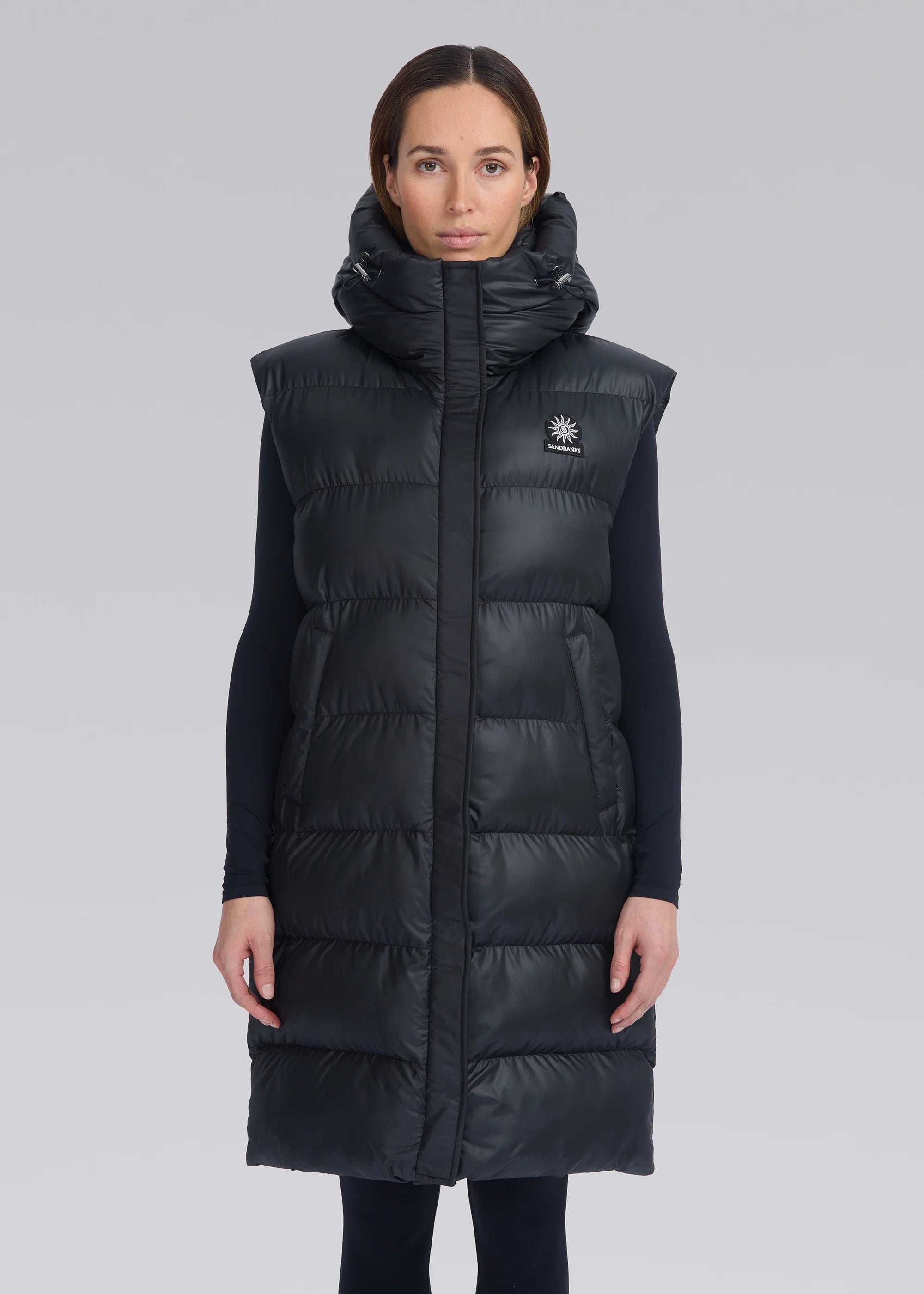 Women's Sandbanks Black Bay Long Hooded Gilet - image 5