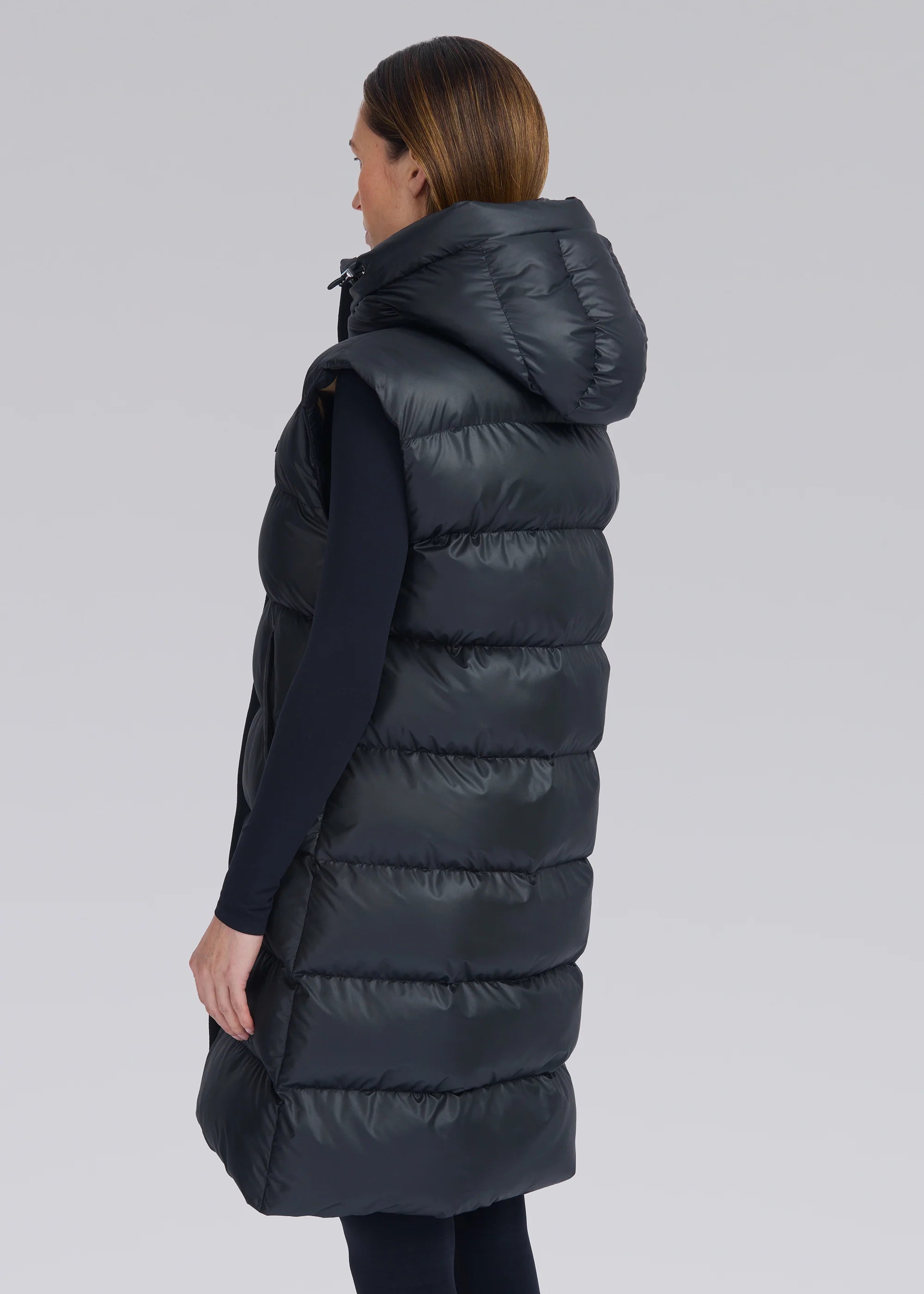 Women's Sandbanks Black Bay Long Hooded Gilet - image 9