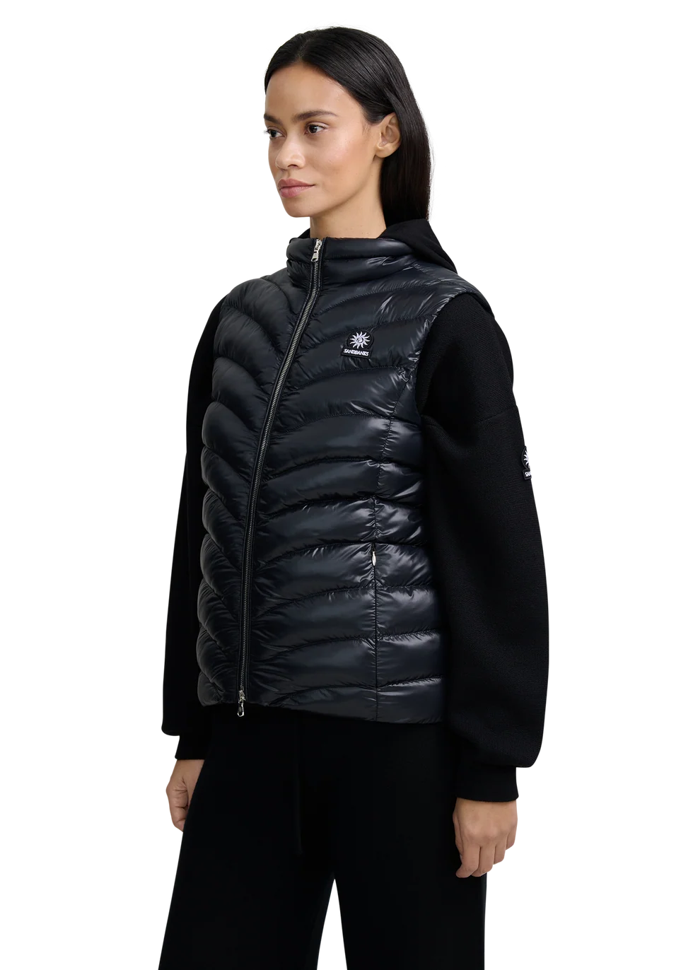 Women's Sandbanks Micro Puffer Gilet in Black