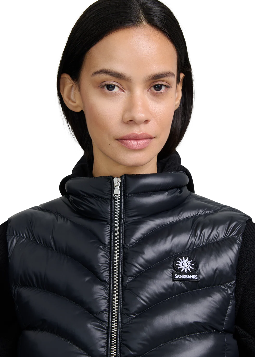 Women's Sandbanks Micro Puffer Gilet in Black