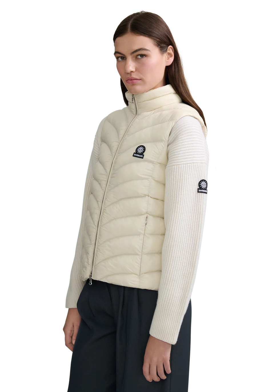 Women's Sandbanks Micro Puffer Gilet in Stone