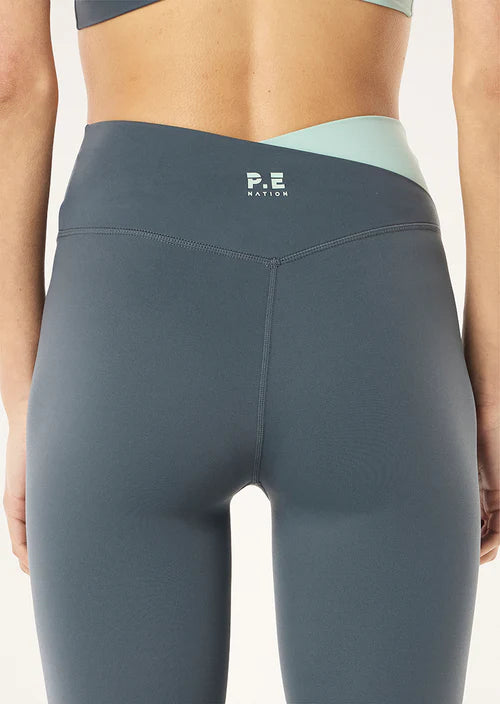 Women's P.E Nation Wander Leggings in Thunder & Dusty Mint — view 2