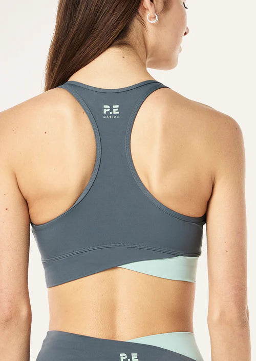 Women's P.E Nation Wander Sports Bra in Thunder — view 2