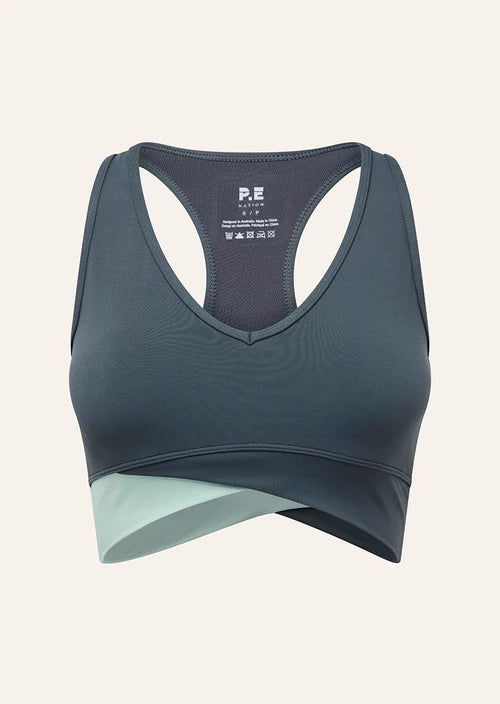 Women's P.E Nation Wander Sports Bra in Thunder — view 5